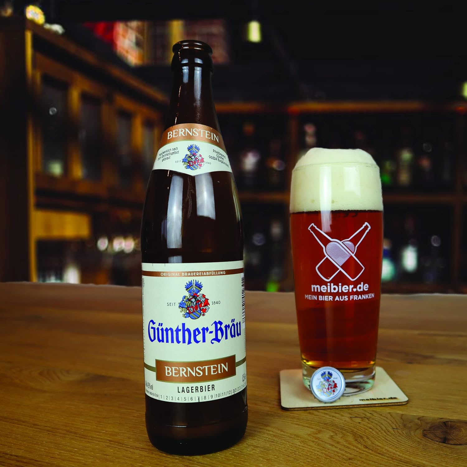 Meibier© Best of Franken Beer Box from Franken, 18 x 0.5 Litre Franconian Beer + Wooden Coaster + 3x Beer Felt, Great Beer Gift, Beer Box, Beer Pack – Bild 2