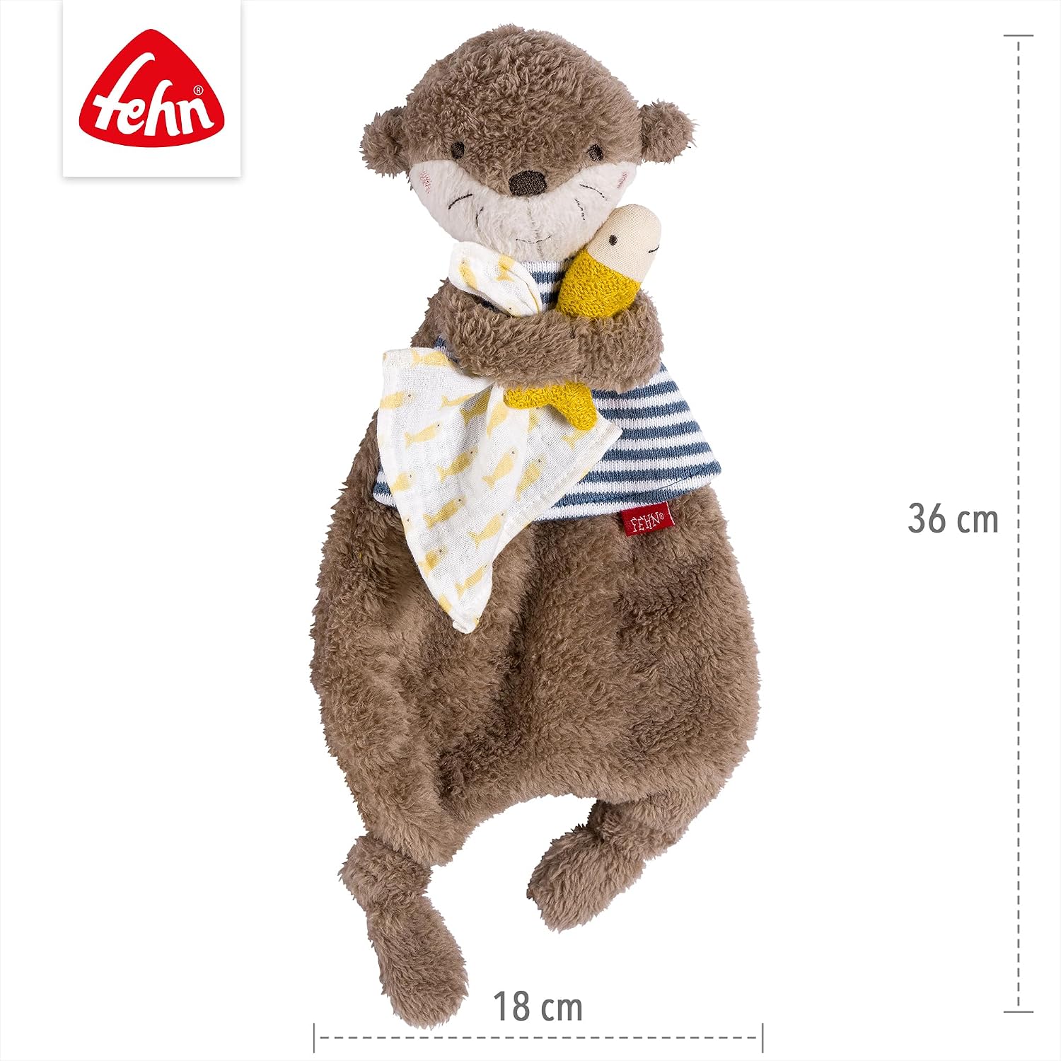 Fehn Otter Comforter - Playmate, Sleep Aid & Stuffed Toy Comforter with Otter Head for Gripping, Feeling, Cuddling and Loving for Babies and Toddlers from 0+ Months – Bild 4