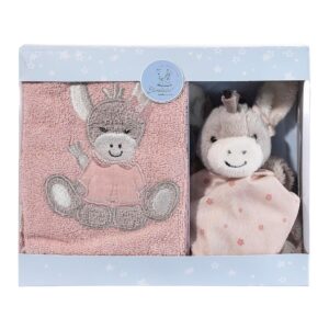 Sterntaler Emmi Girl Gift Set Donkey Flora Rose Consisting of Children's Towel and Small Comforter