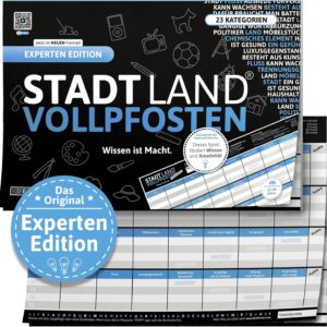 DENKRIESEN Stadt Land Vollpfosten Experten Edition | DIN A4 Game Pad