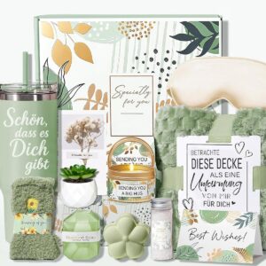 Wellness Gift Set for Women – 12 Pieces with 40 oz Stainless Steel Wine Cup, Cuddly Blanket & Bath Fragrance – Ideal as a Birthday Gift or Mother’s Day for Mum, Girlfriend, Sister & Colleague