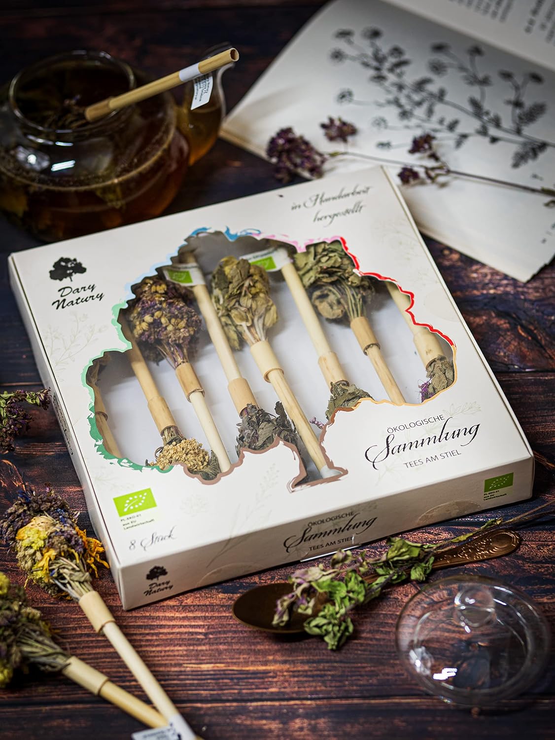 Organic Herbal Tea Sticks Collection Flowers Leaf Handmade Organic Product Gift Set Natural Premium Quality – Bild 3