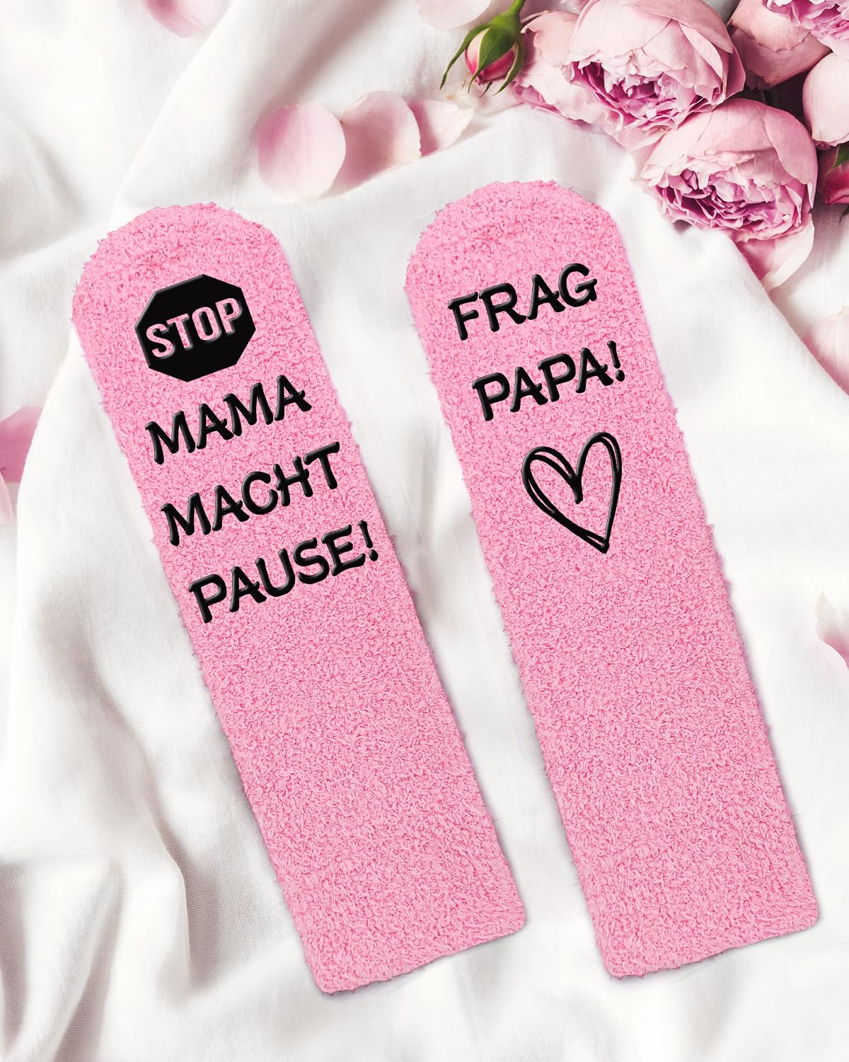 Socks Gift Mum 38-41 Non-Slip Cotton Funny Socks Women Mama Makes Break! Frag Papa! Gift for Women for Valentine's Day, Mother's Day – Bild 4