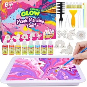 Hapikids Craft Set Children from 6 7 8 9 Years, Water Marbling Paint for Children Crafts Girls 7 8 9 10 Years Craft Set from 5 6 7 8 9 10 Gift Girls 6-12 Creative Crafts