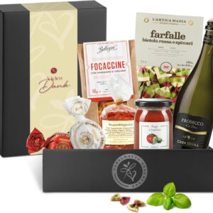 Thank You Gift Basket Italia Filled with Prosecco DOC and Italian Specialities Gift Basket with Italian Delicacies for Men and Women with "Thank You" Banderole