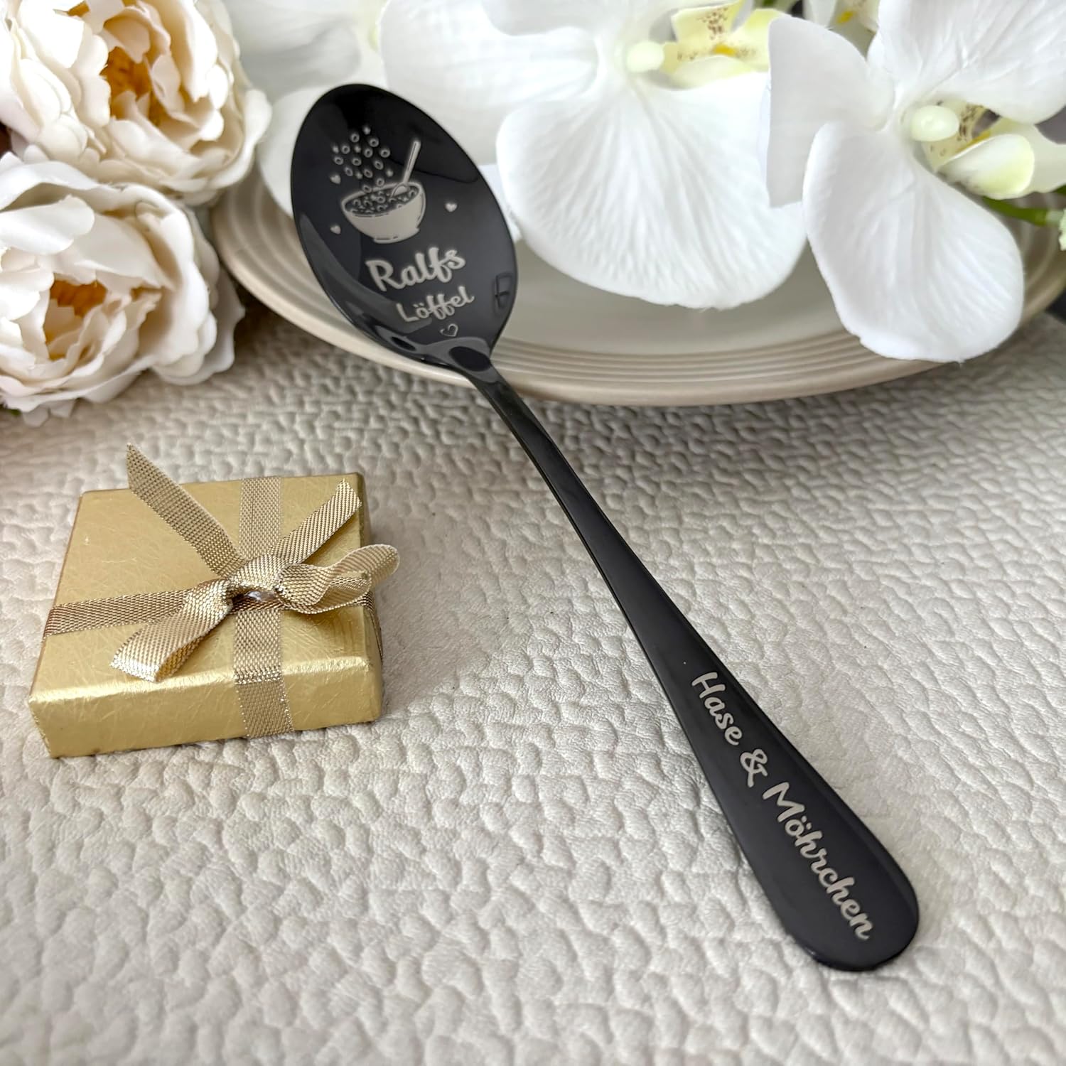 Personalised Cereal Spoon with Desired Engraving - Engraved on Spoon Head & Handle - Stainless Steel - Choice of Colours - Gift for Family – Bild 5