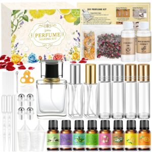 Women’s Perfume Oil Making Kit, Creative Craft Set, Adult DIY with Essential Oil, Durable Mini Fragrances as a Gift for Women/Girls/Men