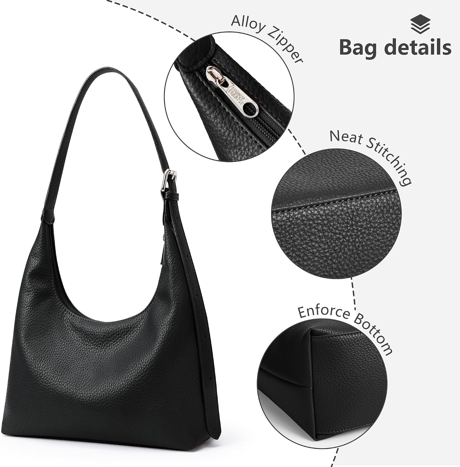 KALIDI Women's Handbag Shoulder Bag PU Leather Tote Bag Vintage Hobo Bag with Adjustable Strap for Work School Shopper Casual Daily – Bild 7