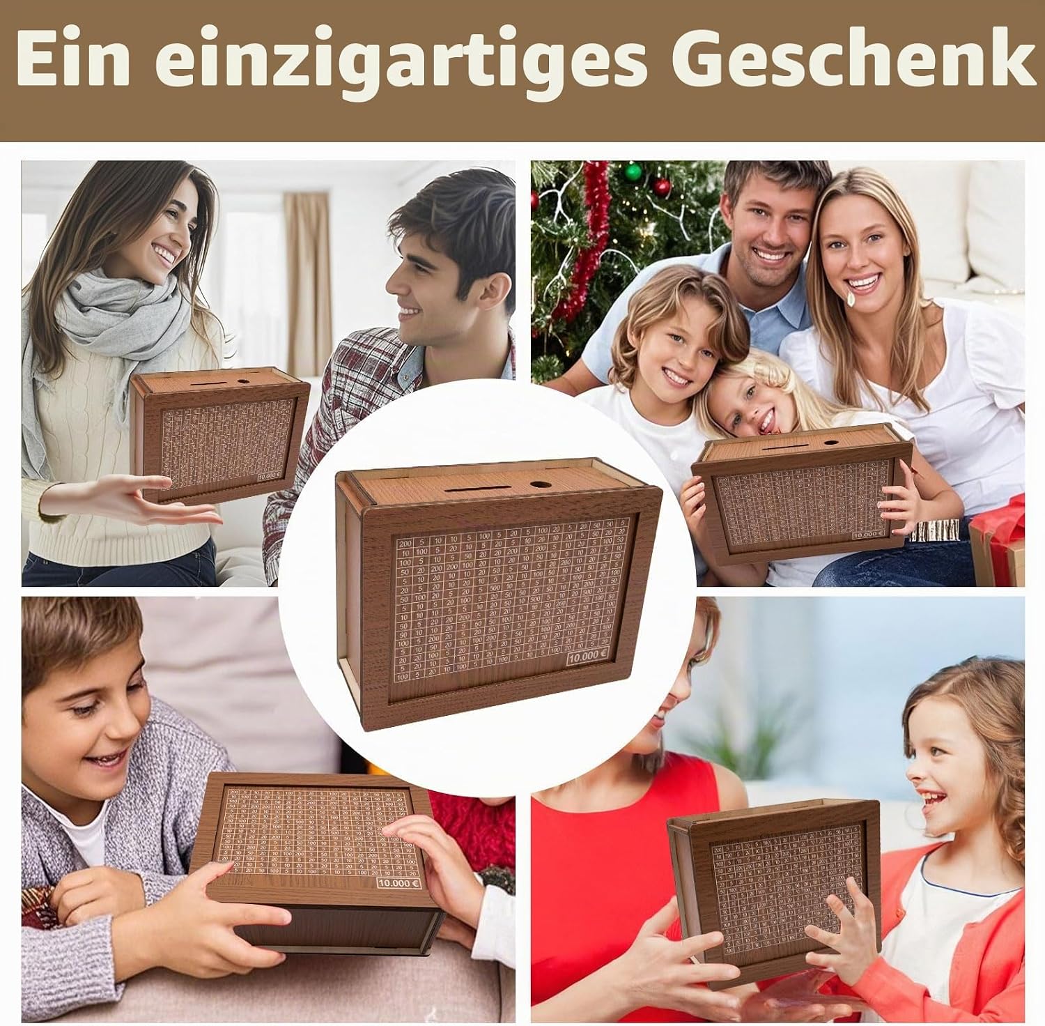 Wooden Money Box, Reusable Money Box, 10,000 Euro – Bild 5
