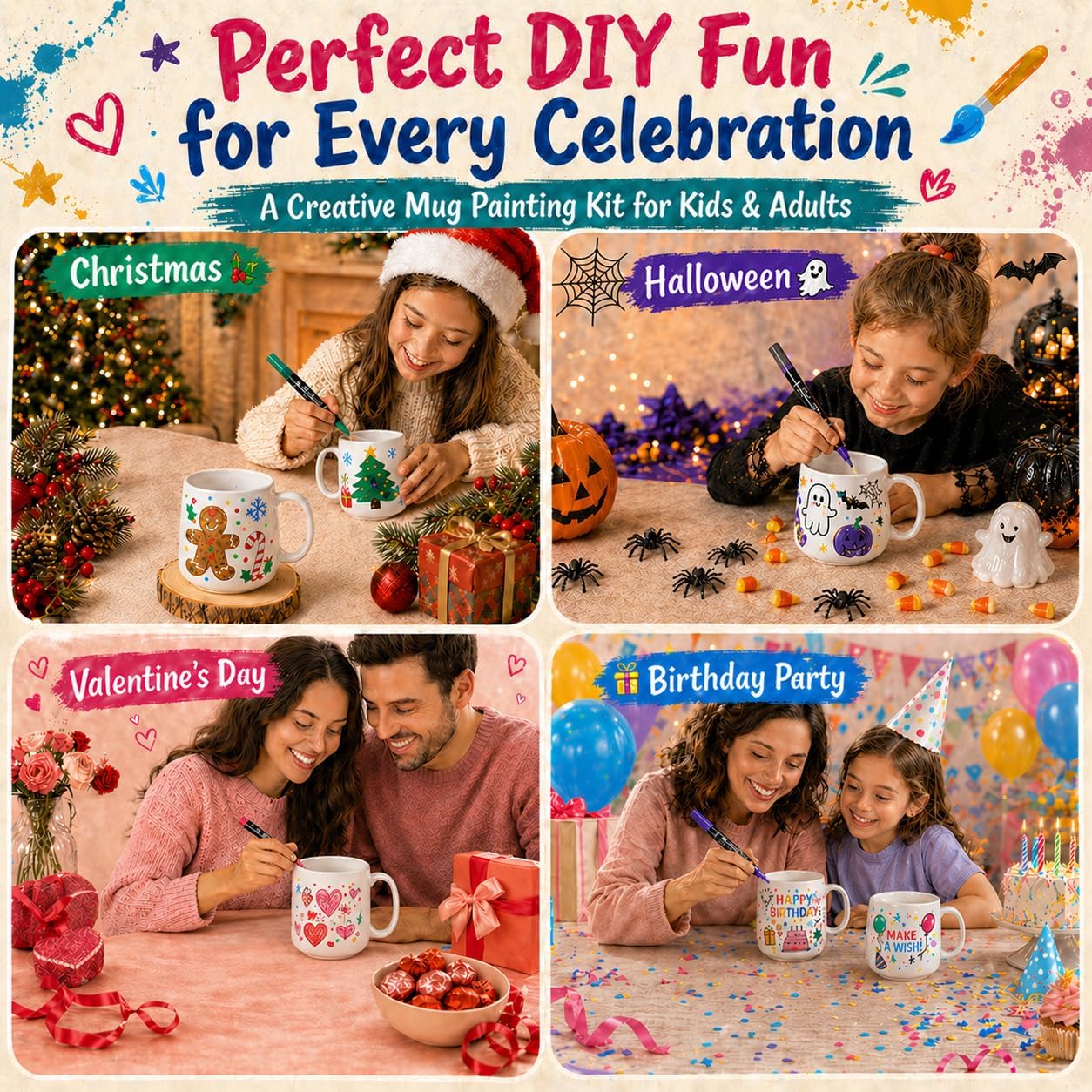 Ceramic Painting Set for Adults, DIY Cups Painting Set for Beginners – Bild 7
