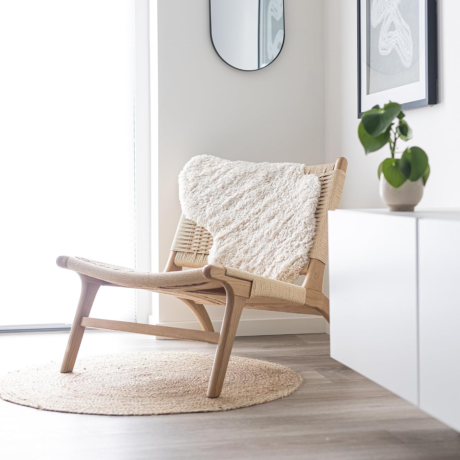 Nordic Sheep Real Lambskin Rug 90 x 60 cm Beige – Bild 3