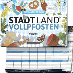 DENKRIESEN Stadt Land Vollpfosten Beer Garden Edition | | DIN A4 Game Pad