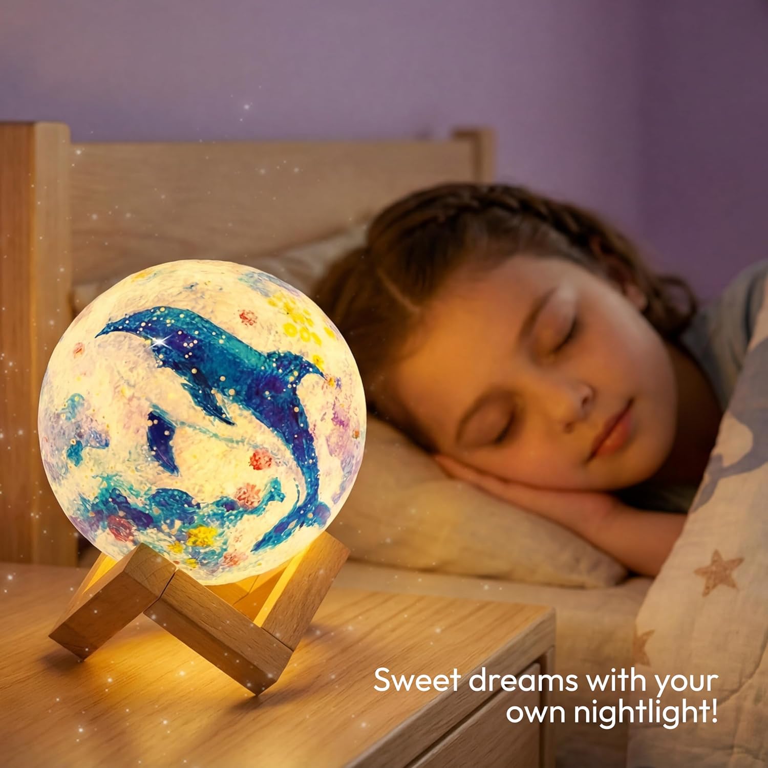 Klever Kits Craft Moon Lamp Painting Set, DIY Moon Lamp Painting Set Creative Set for Children, Craft Set Children from 6 7 8 9 10 11 12 Years, Gifts for Girls 6-12 Years, 3D Painting Night Light – Bild 5