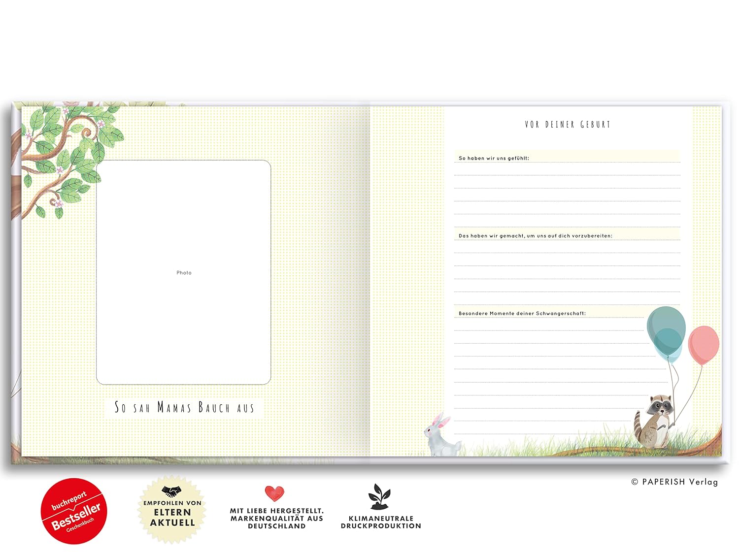Babyalbum - UNSER ERSTES GEMEINSAMES JAHR: Die schönsten Momente und Erinnerungen - ein bezauberndes Erinnerungsalbum zur Geburt (PAPERISH Kinderbuch) – Bild 3