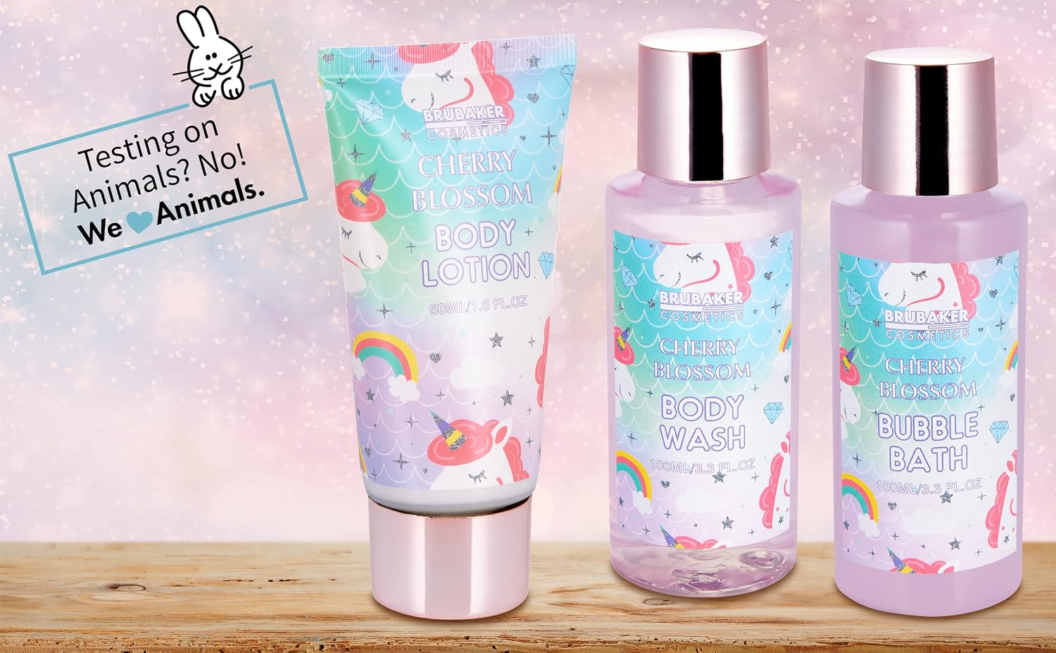 Brubaker Cosmetics 4-Piece Unicorn Bath and Shower Set Cherry Blossom – Bild 8