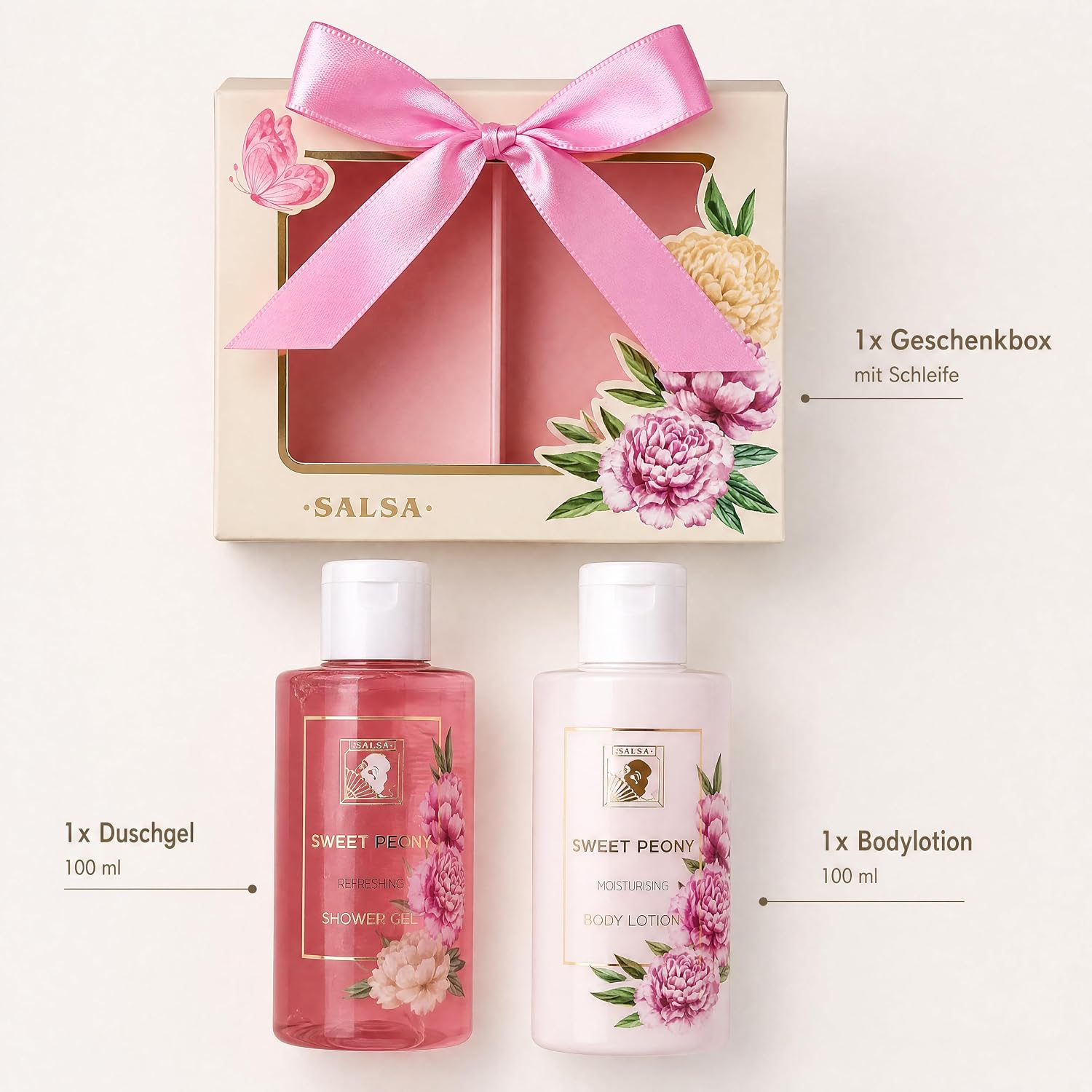 Accentra Sweet Peony Bath Set Gift Box with Shower Gel and Body Lotion in – Bild 3