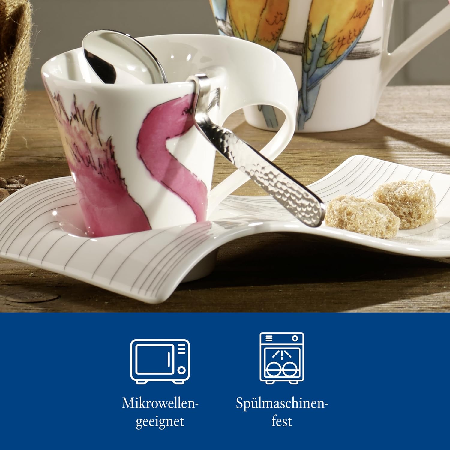 Villeroy & Boch NewWave Café Coffee Mug Flamingo, 300 ml, Height: 11 cm, Premium Porcelain, Pink/Multicolour – Bild 5
