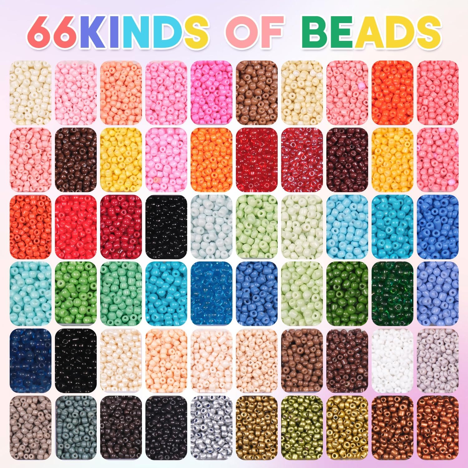 JHWELRG 36500 Pieces 72 Colour Colourful Beads for Bracelets 3 mm Beads Set, DIY Necklaces, Jewellery Making Set with Letter Beads for Threading, Gift Idea for Christmas, Birthday, Parties – Bild 2