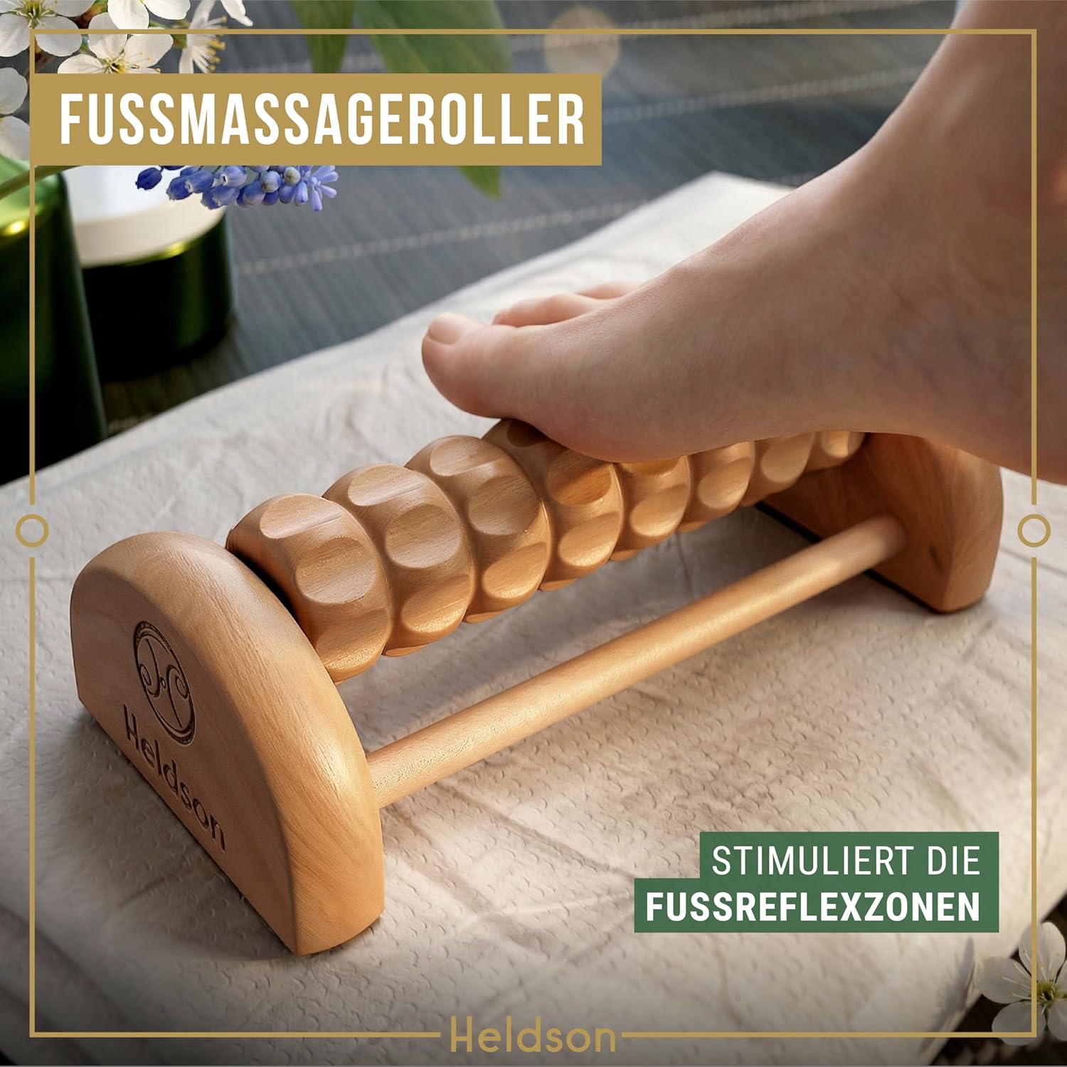HELDSON Wooden Massage Set 6 Pieces - Massage Set for Foot, Head & Back – Bild 3