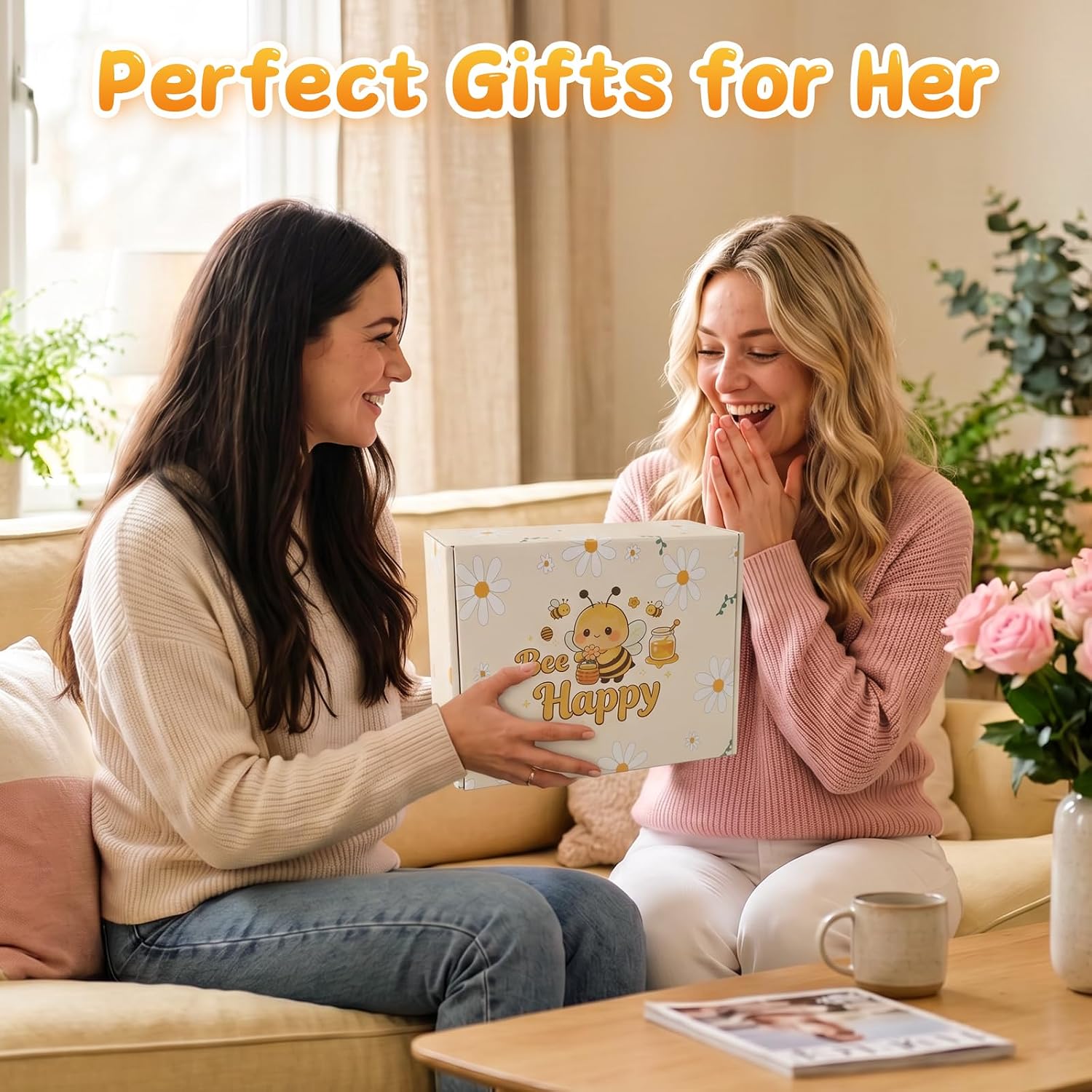 Birthday Gift for Women 9 Pieces Bee Gift Set Women Birthday Cheer Gifts with Stainless Steel Cup Bee Doll Cosmetic Bag for Best Friends Sister Mother Wife – Bild 6