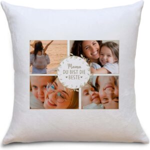 OWLBOOK® Gifts for Mum Mother’s Day Gifts Birthday Gift for Mum Gift Birthday Mother’s Day Mum Mother Wife Grid Mama du bist die Beste Fluffy 40 x 40 cm