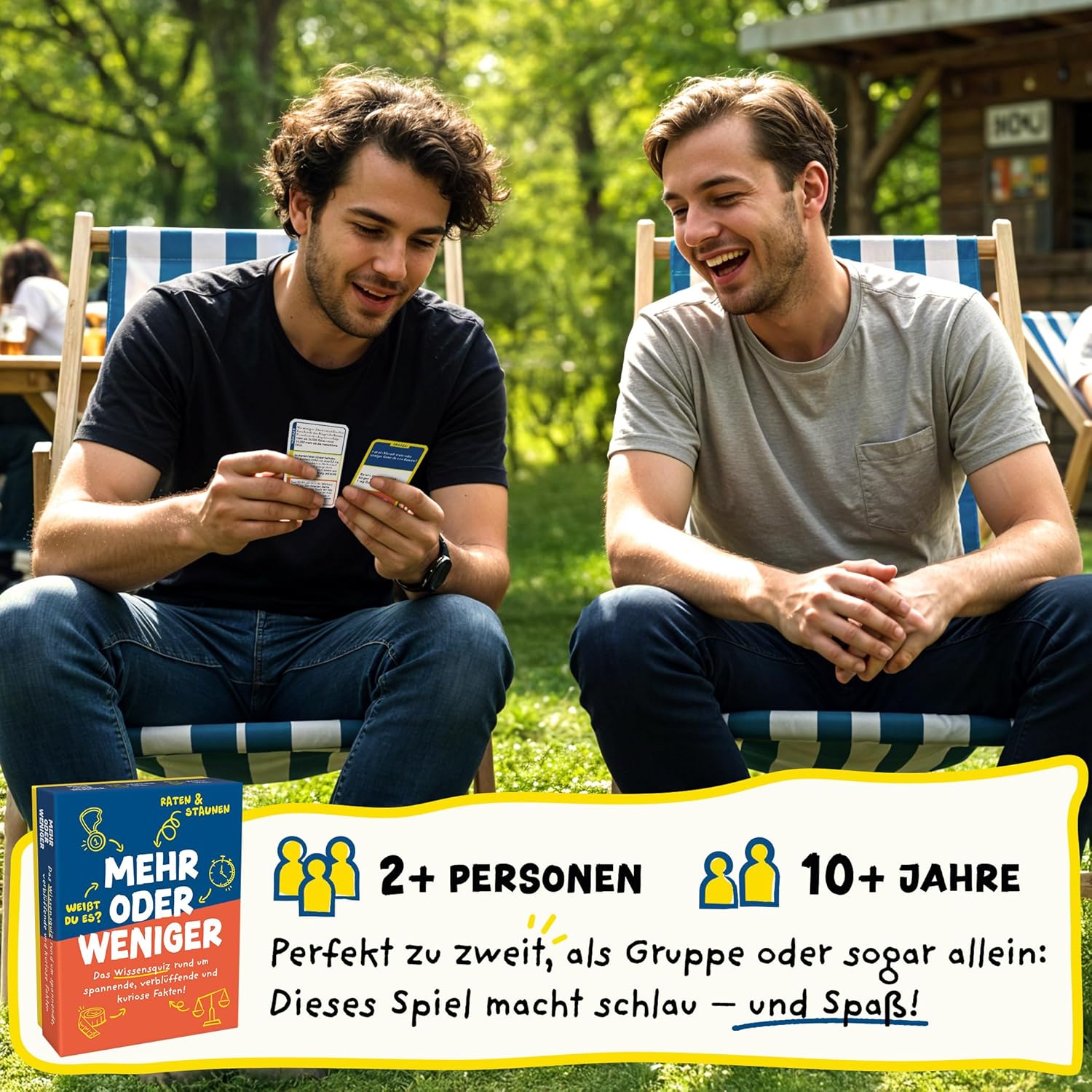 More or Less - Guessing Game for 2 People - 110 Cards 320 Questions - Game for Adults & Children from 10 Years - Great Card Game for 2+ Players - Family Game, Board Game or for Two – Bild 5