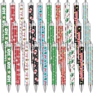 Pack of 30 Christmas Ballpoint Pens Christmas Ballpoint Pens Funny Retractable Ballpoint Pens Christmas Gifts Thank You Gift Party Bag Small Items for Students Teachers Employees Colleagues