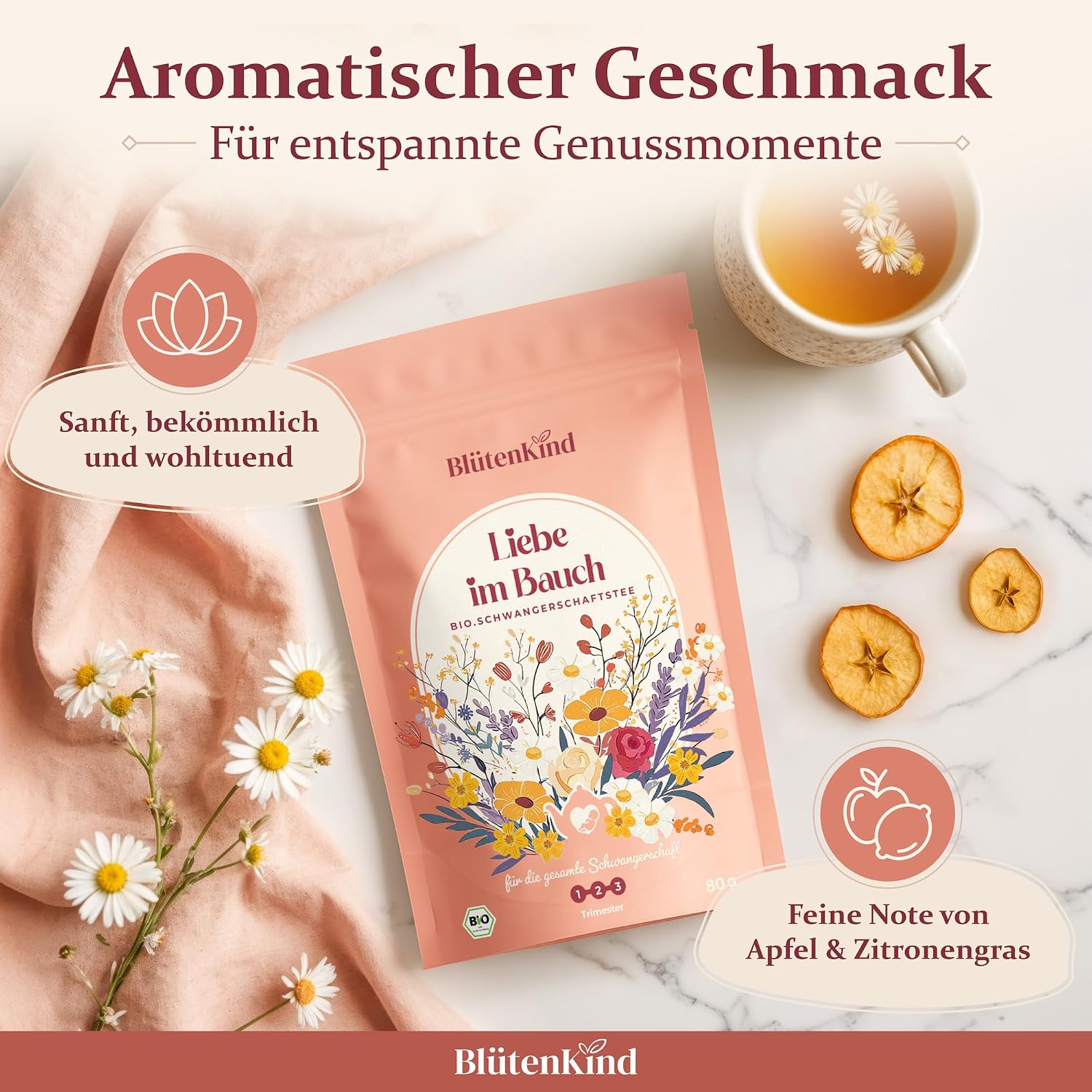 BlütenKind Organic Pregnancy Tea Love in the Stomach | For All Trimesters – Bild 4