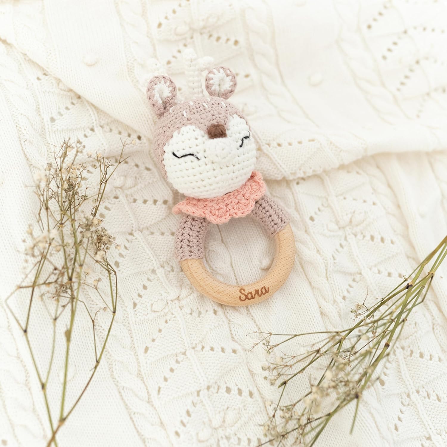 wunderwunsch Grasping Toy, Baby Rattle, Teething Ring Baby Personalised – Bild 5