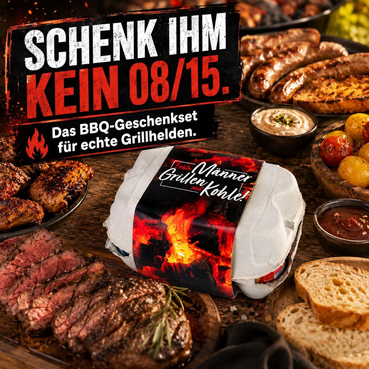 Altenburger Origanl Mustard Set Barbecue Gift Set "Real Men Grilling with Charcoal", Gift Idea for Men and Women, Gift Basket, Gift Box as Easter Gift – Bild 5