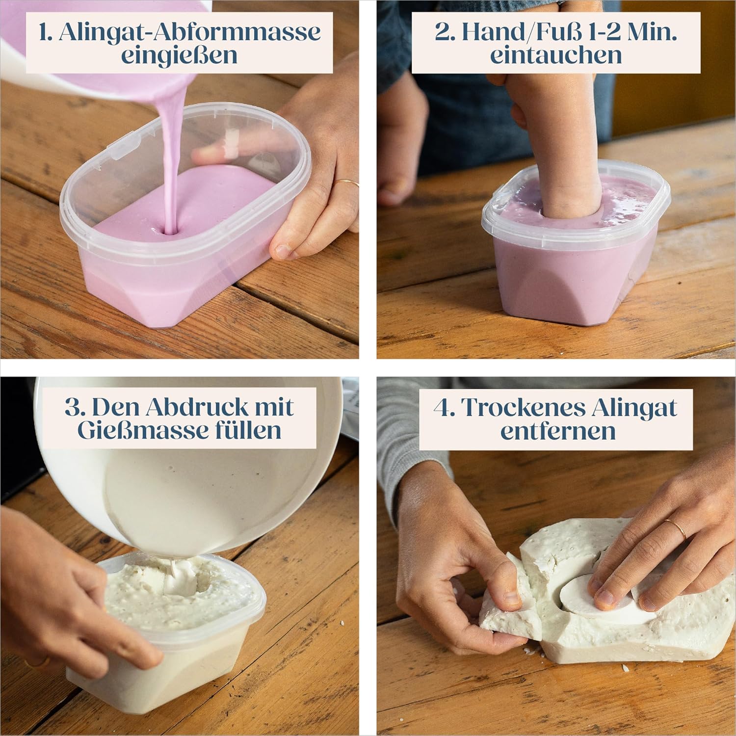 Niimo® 3D Plaster Cast Baby Hand and Foot - Non-Toxic Baby Shower Gift – Bild 4