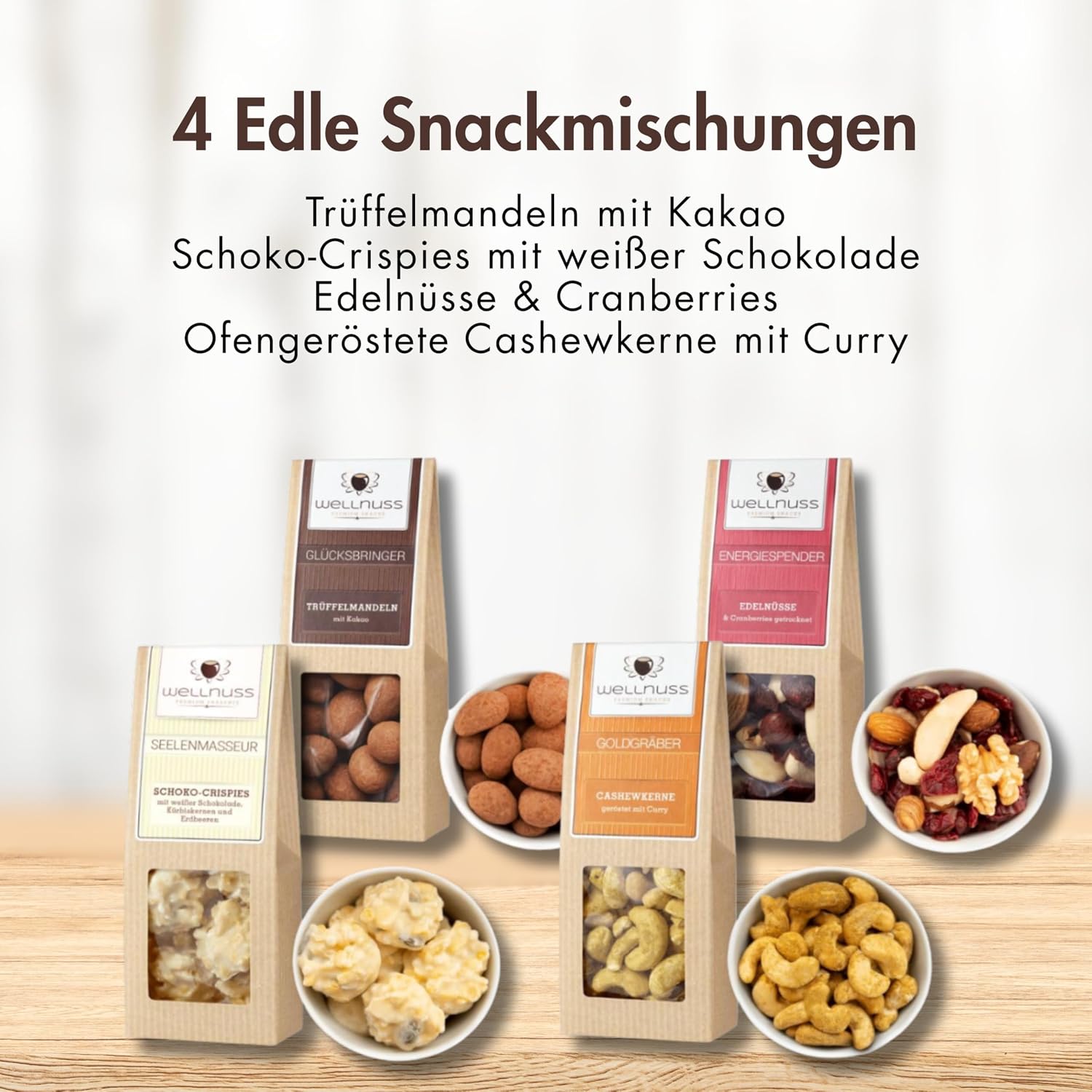 wellnuss Happy Birthday 4 Snack Sensations in Gift Box - Premium Selection - The Birthday Gift for Gourmets and Connoisseurs – Bild 4