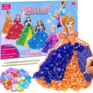 JRD&BS WINL DIY Princess Fabric Art Set, Poke-in Art for Children