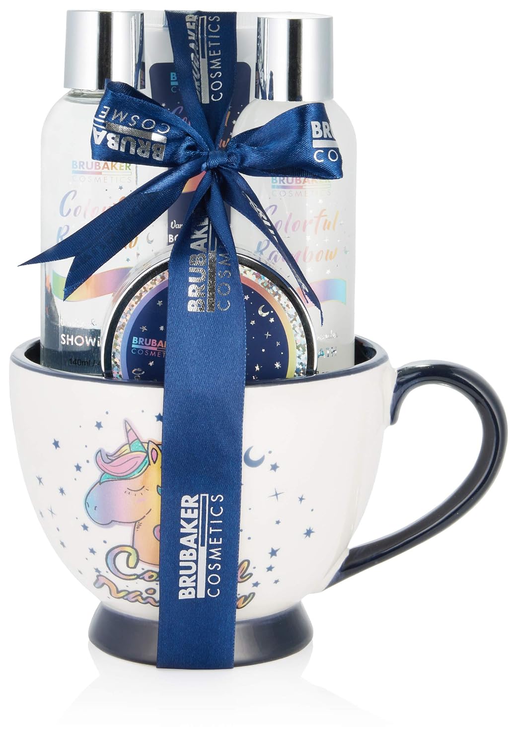 BRUBAKER Cosmetics Unicorn Beauty Care Set with Vanilla Lavender Fragrance - Colourful Rainbow Bath and Shower Set