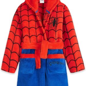Marvel Children's Boys Fleece Spiderman Dressing Gown Children Boys (Red/Blue, 4-5 Years)