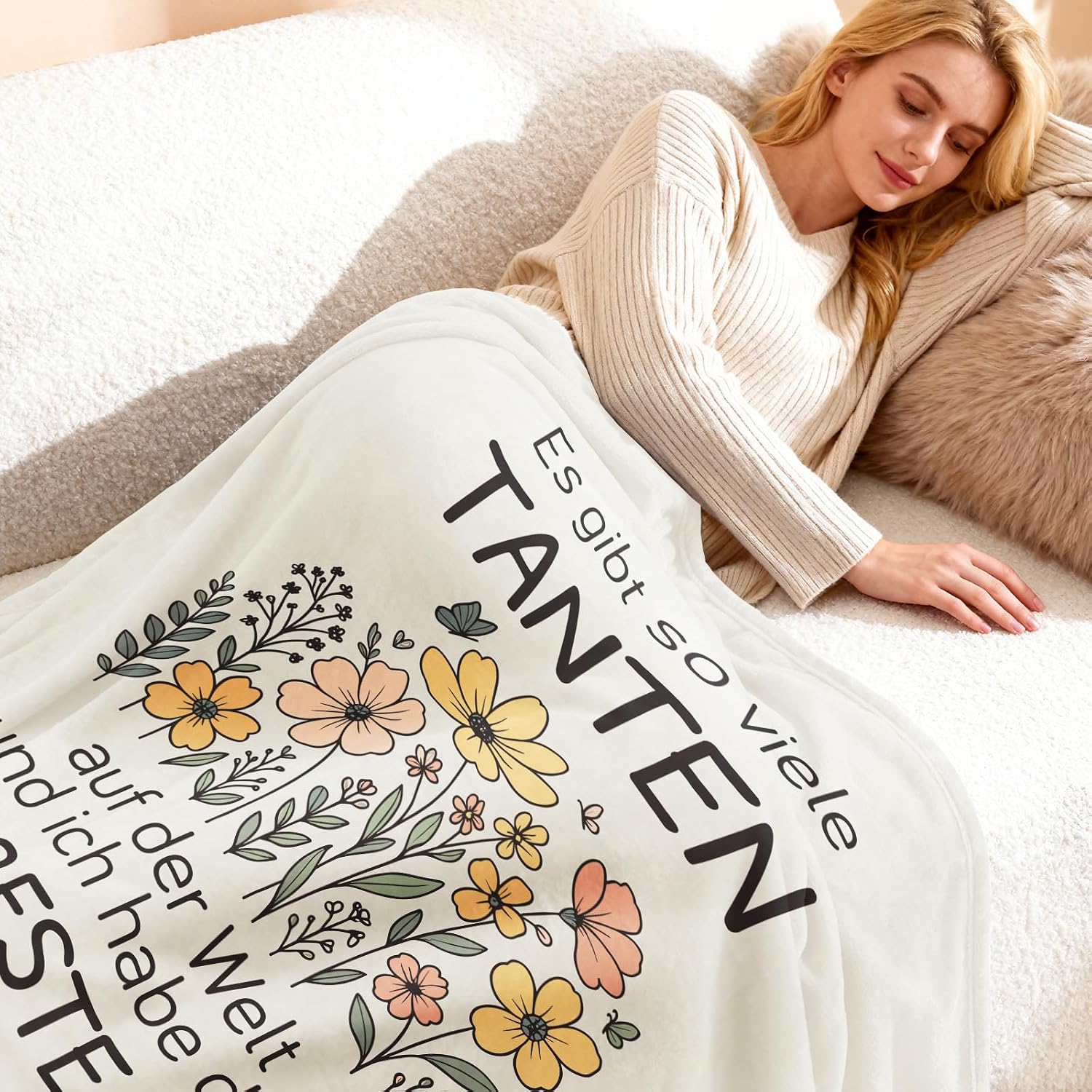 PRSTENLY Best Aunt Gift Birthday Gifts for Aunt Flannel Blanket – Bild 4