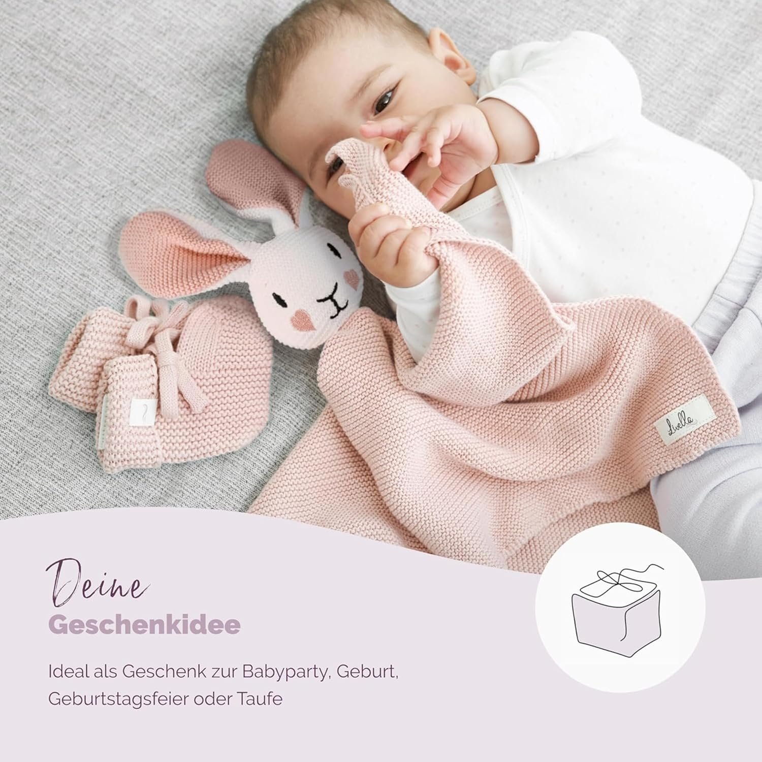 Livella Cuddly Blanket Rabbit with Socks - Cuddly Toy Made from 100% – Bild 6
