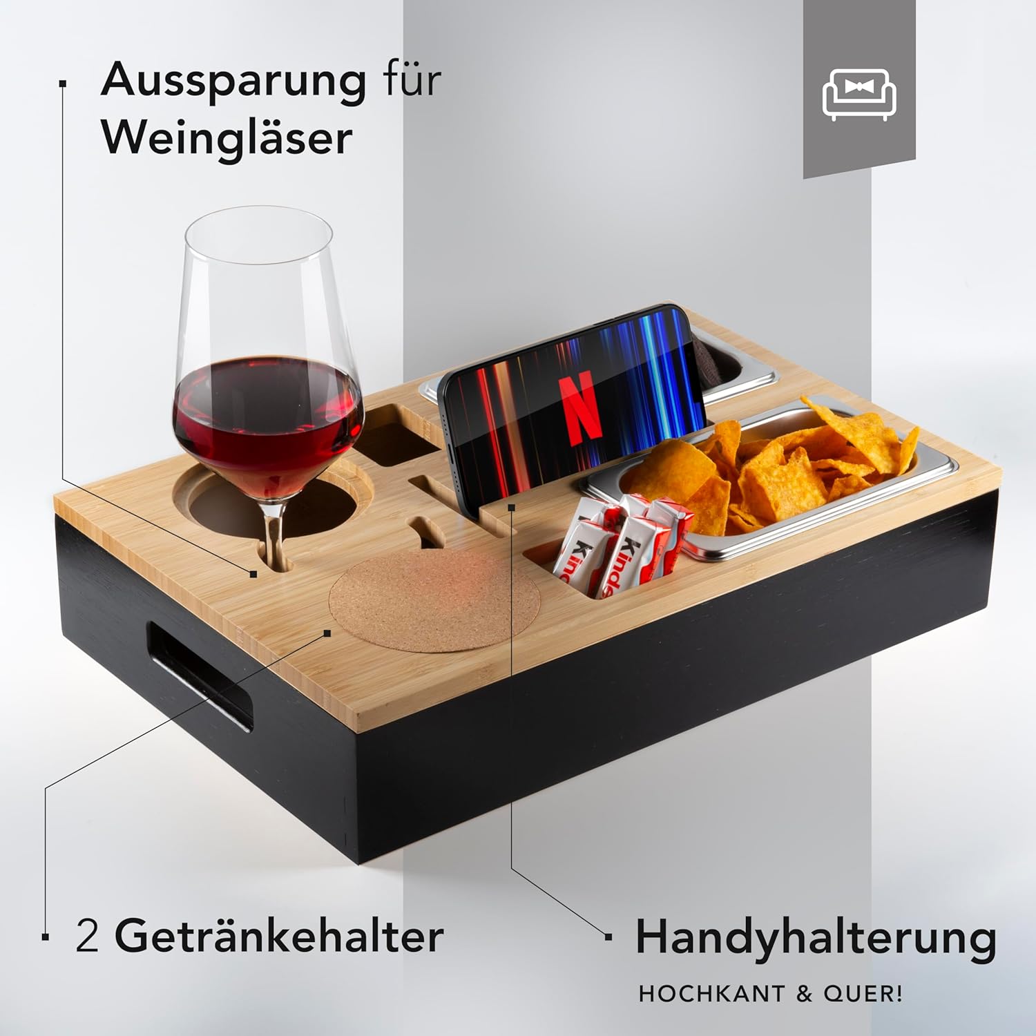Bamboo Coffee Bar Snack Box - Couch Bar Personalised with Gift Box – Bild 6