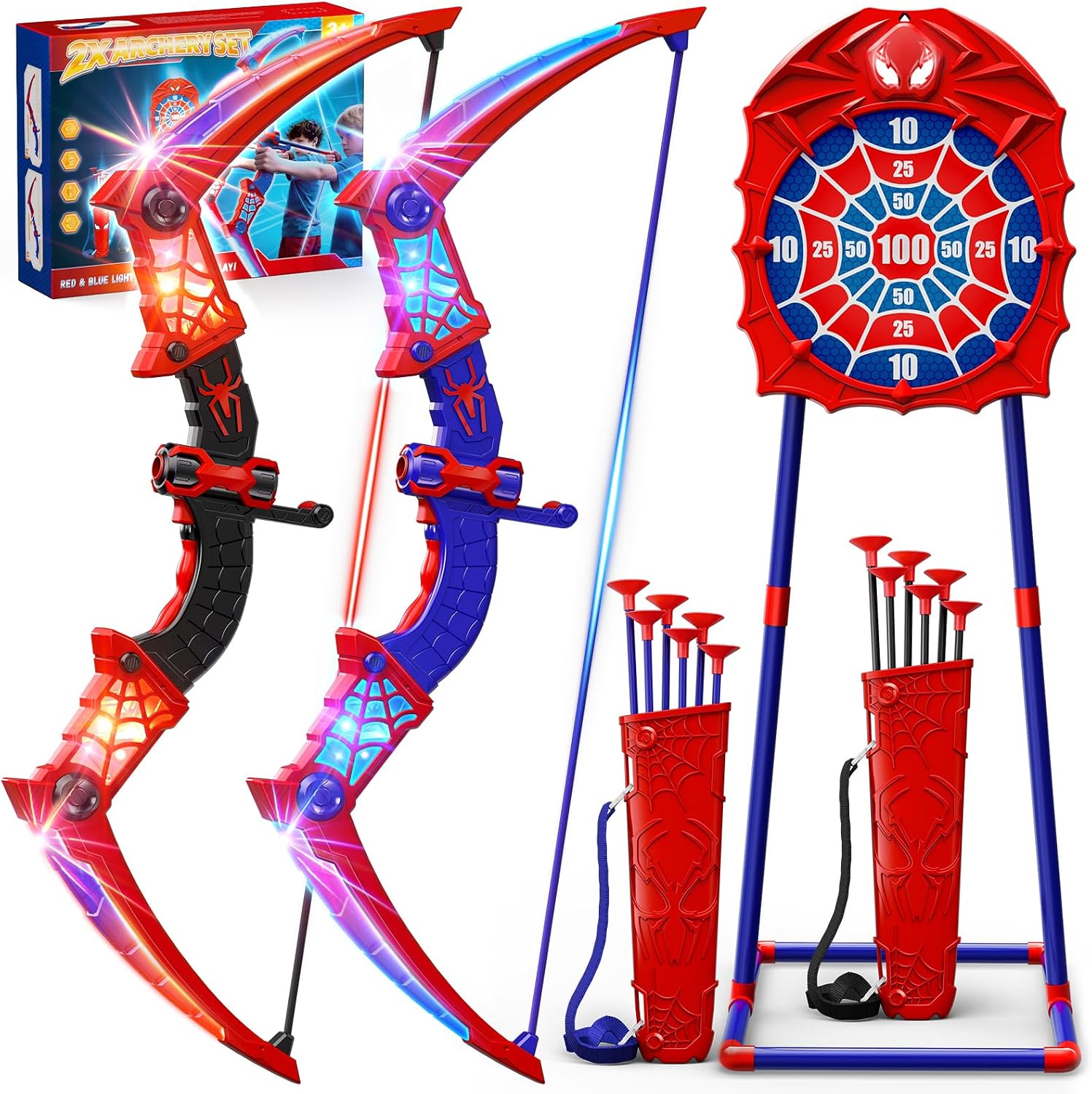 Kidluna Toy from 3-12 Years Boy, Play Set for 2 Children with Red & Blue LED Lights, Garden Outdoor Children's Toy, Gift Boy 3 4 5 6 7 8 9 10 12 Years Gift Ideas Games for Children