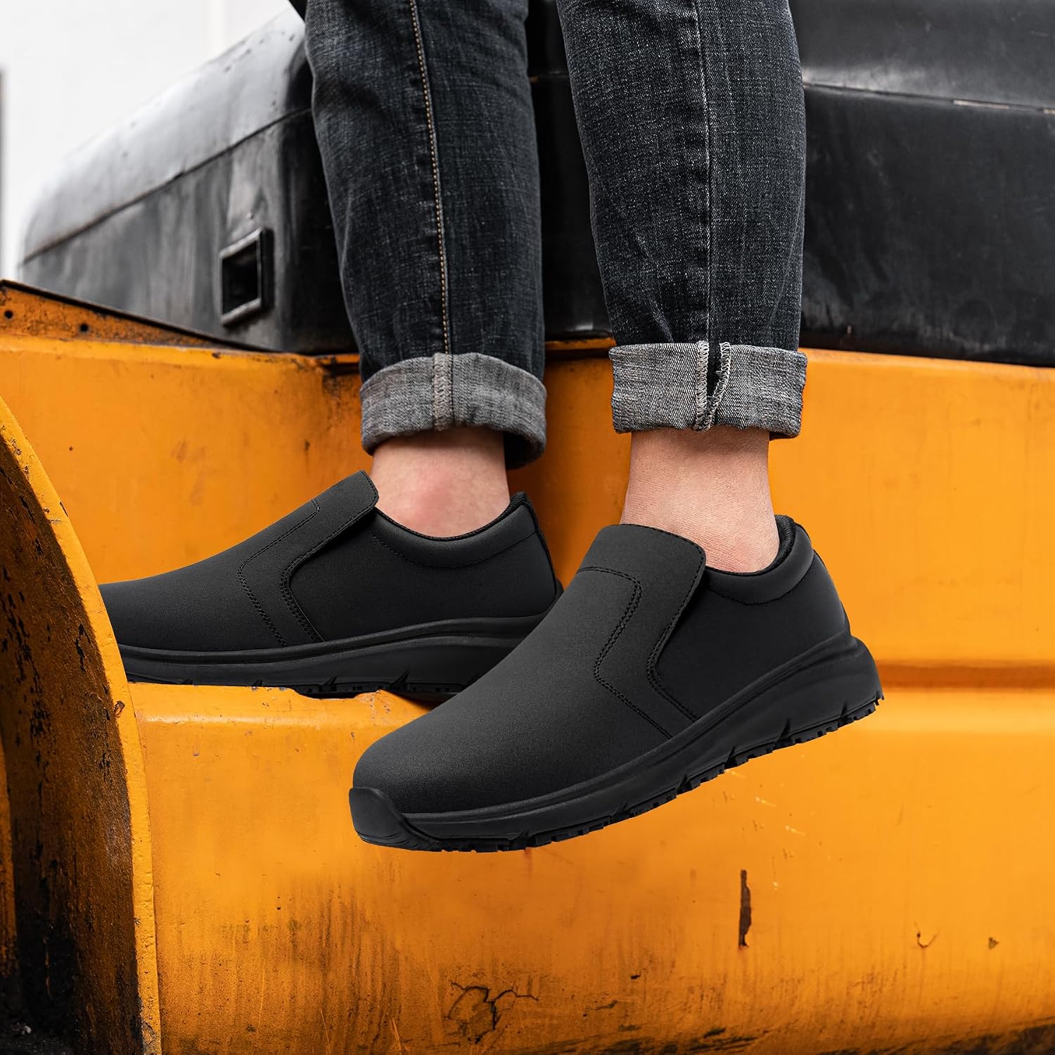 Safety Shoes Men Women Non-Slip Cooking Shoes Waterproof Work Shoes Kitchen Lightweight SRC Comfortable Cushioning Work Shoes with Steel Toe Cap – Bild 7