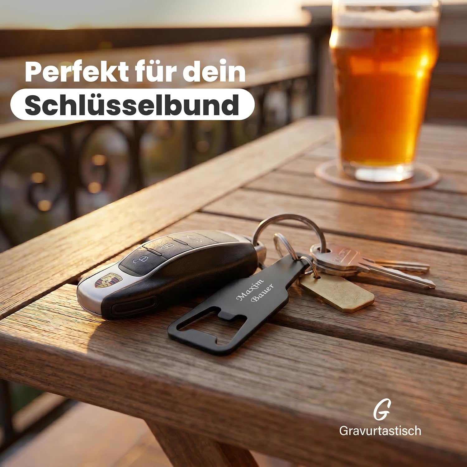 Gravurtastisch Bottle Opener Personalised with Engraving - Beer Opener with Desired Text - Gift for Dad and Men - Father's Day Wedding Guest Gift - Stainless Steel (1, Blue) – Bild 4