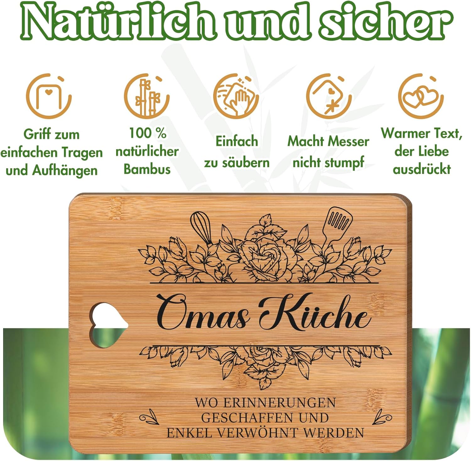 Grandma Gift, Birthday Gift for Grandma - Bamboo Chopping Board – Bild 4