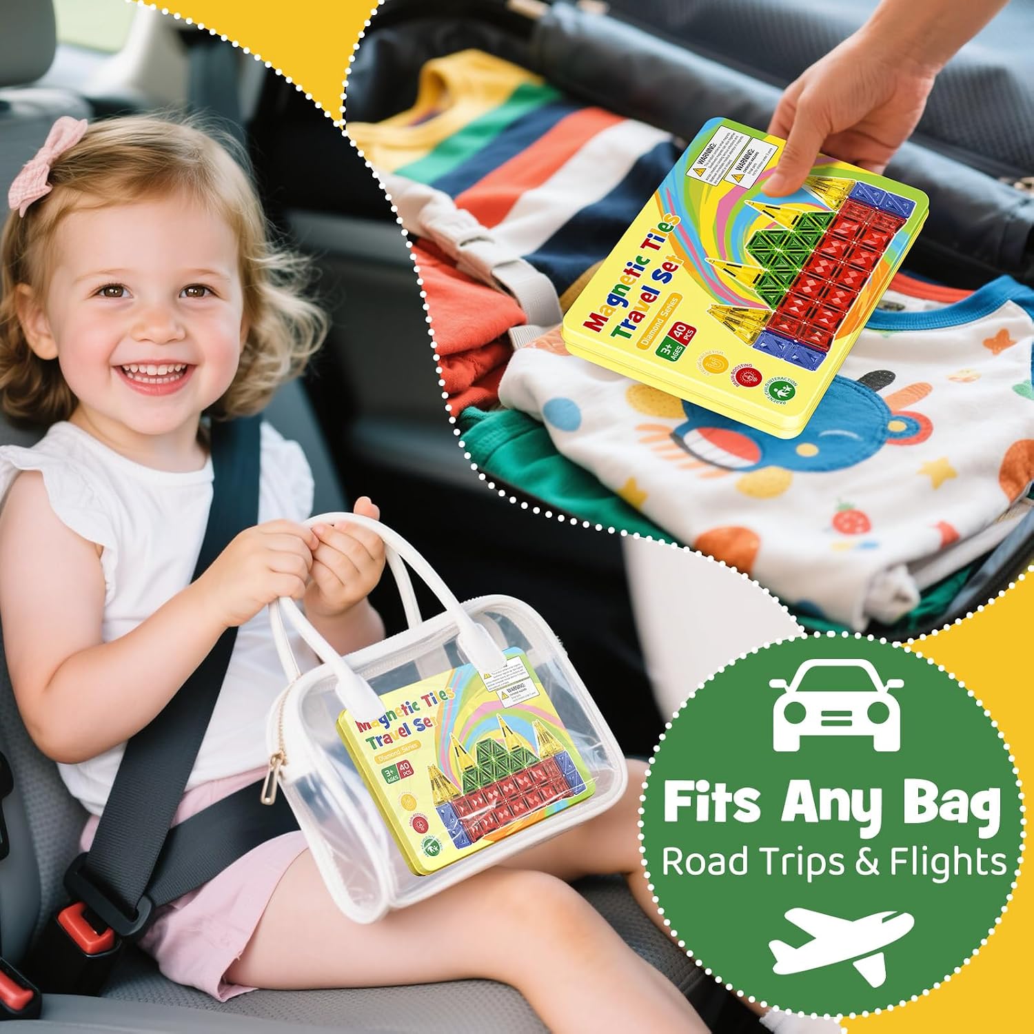 Magnetic Building Blocks Travel Toys: 40 Pieces with Metal Box - 10% – Bild 5