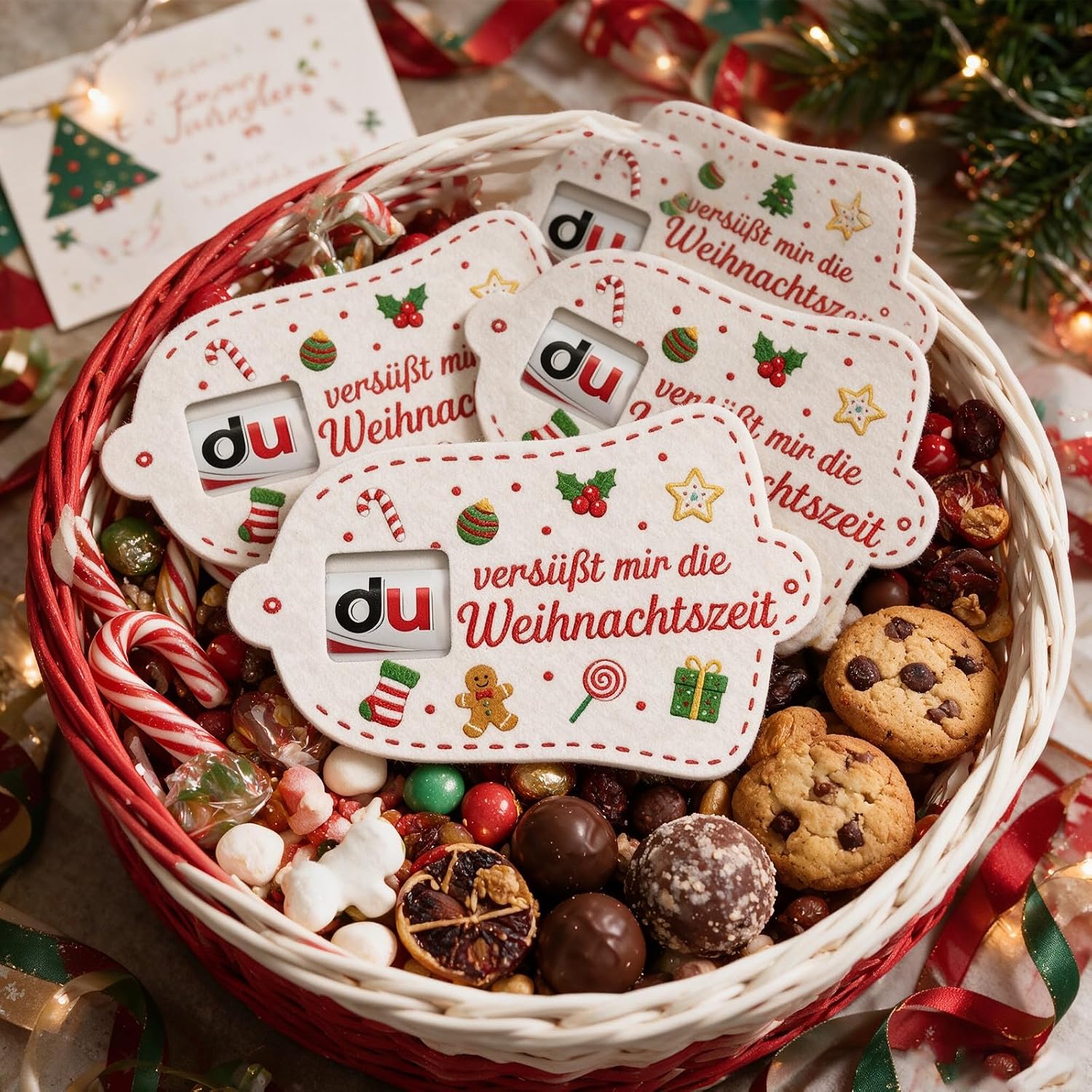 Pack of 12 Christmas Gifts Small Items, Felt Chocolate Bar Sleeves 15 x 10 cm, Small Christmas Gifts for Colleagues, Small Gifts for Colleagues, Employees, Christmas Gifts without Chocolate – Bild 6