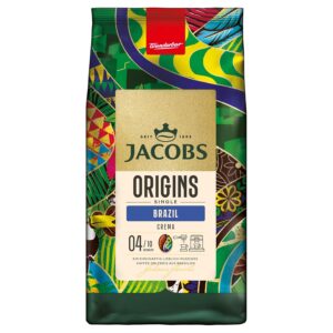 Jacobs Origins Brazil Coffee Beans Mild Nutty Flavour from Brazil, Roasted in Bremen, Intensity 4/10, Coffee Whole Beans, 1 kg