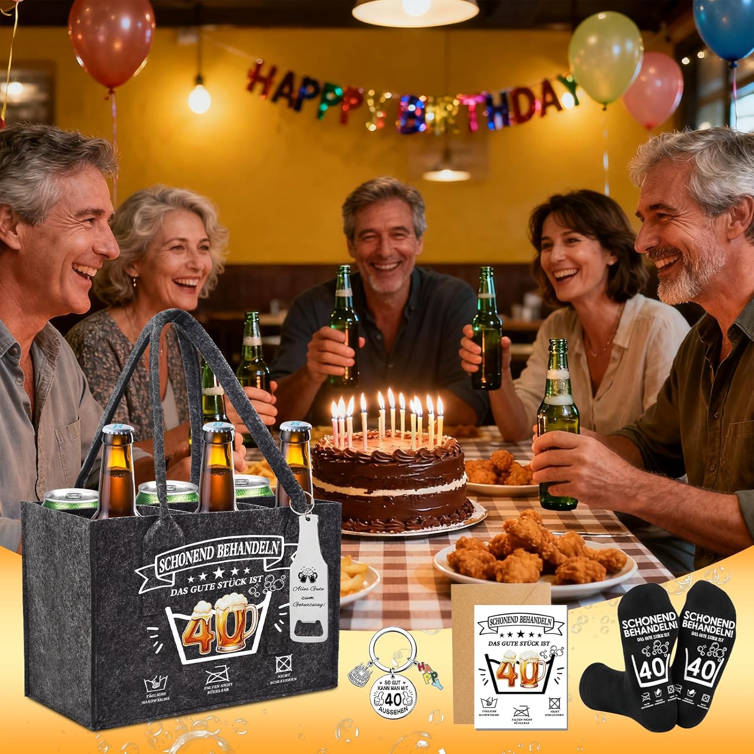 Men's Handbag Beer Gift Set, Birthday Gift for Man 40th Birthday – Bild 5