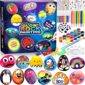 GUHAOOL Glow-in-the-Dark Stones Painting Craft Sets Painting Set Craft Set, Creative Stone Painting Set, Craft Set Stones Painting Set for Children Adults Gifts Painting
