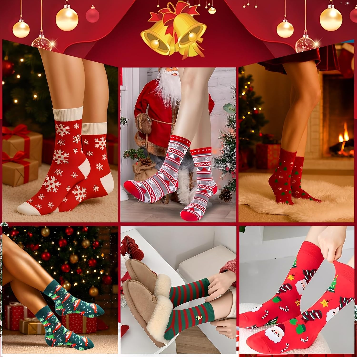Scinzene 6 Pairs of Christmas Socks for Men and Women, Cuddly Socks, Christmas, EU 36-44, Soft Christmas Socks, Christmas Socks, Perfect as Christmas Gifts & Santa Gifts – Bild 7