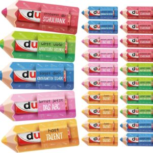 Pack of 20 School Gift Packaging, Chocolate Bar Banderole in Pen Design, Chocolate Courage Gifts Packaging for Children, Teachers, Parents (without Chocolate)