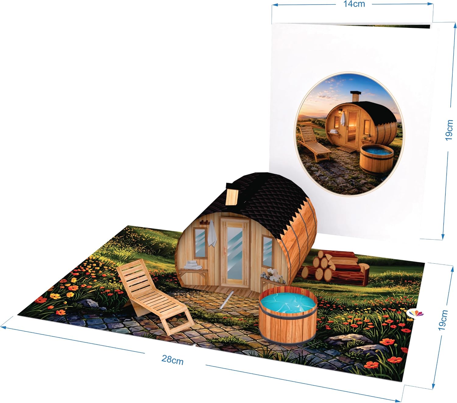 Limah® Pop-Up Card Sauna – 3D Card Wellness & Spa for Men and Women – Wellness Voucher Card, Therme Voucher, Sauna Voucher, Gift for Sauna Visit – for All Sauna Goers and Sauna Lovers – Bild 2